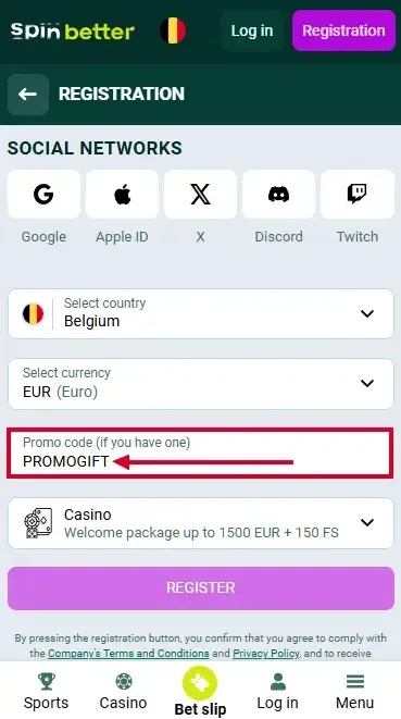 Spinbetter Belgium Promo Code