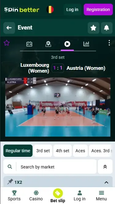 Spinbetter Belgium: live streaming of volleyball matches
