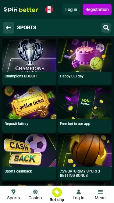 Spinbetter Sport Bonuses in Canada