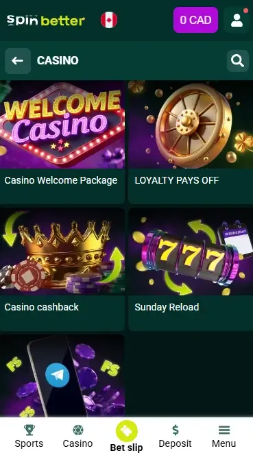 Spinbetter Canada Casino Ongoing Bonuses