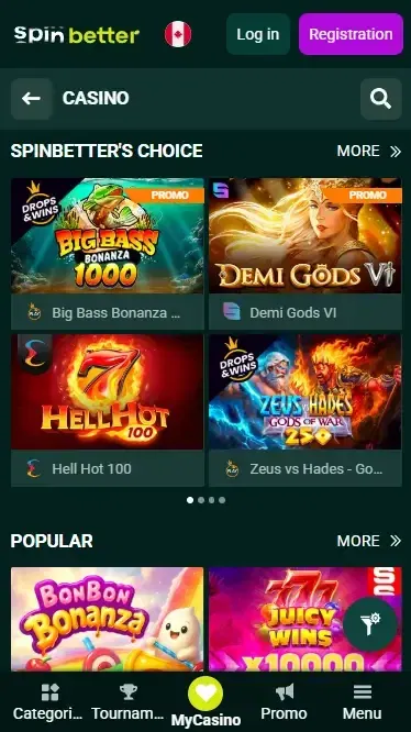 Spinbetter Canada: Slot Games