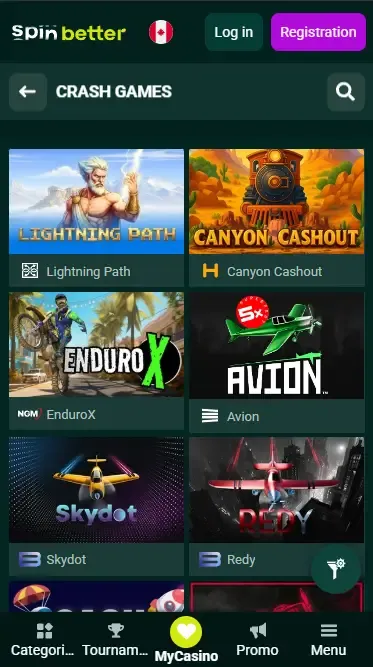 Spinbetter Canada: Crash Games