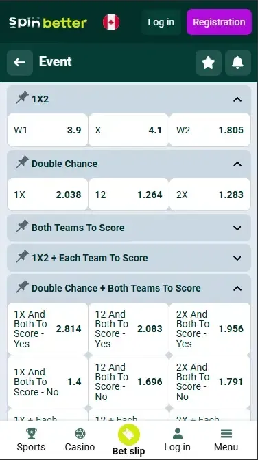 Spinbetter Betting Marketsr