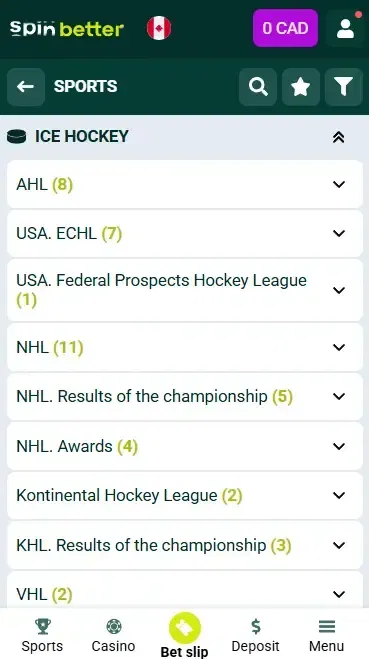 Spinbetter Canada Hockey Events