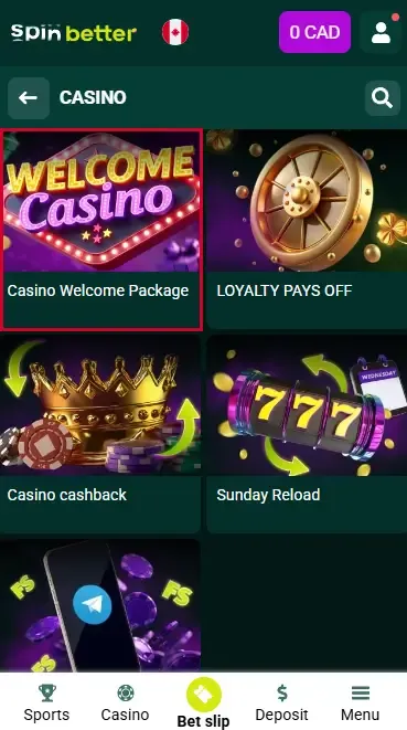 Casino Welcome Bonus in Canada