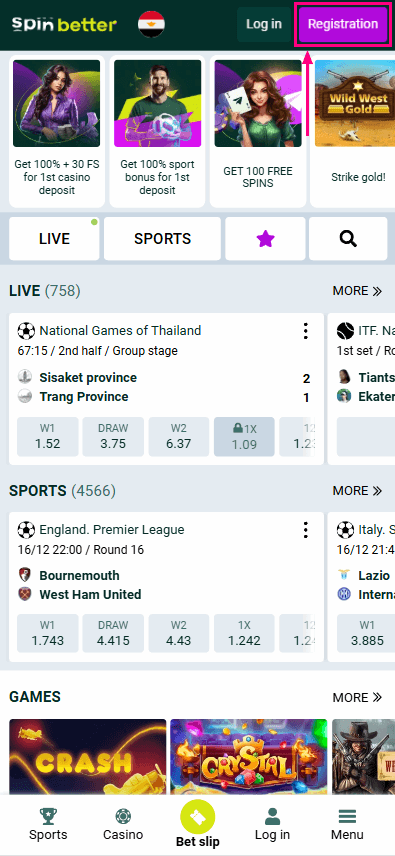 How to register in Spinbetter Aviator?