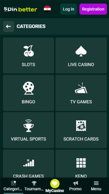 Spinbetter Casino Games Selection