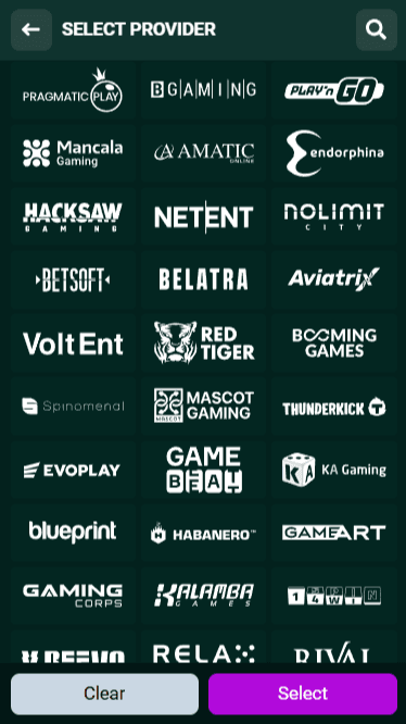 Spinbetter Games Providers