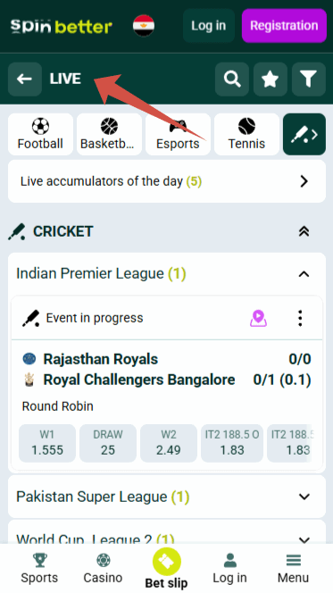 Spinbetter Live Cricket Betting