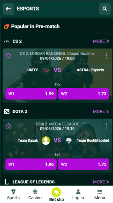 Spinbetter eSports Popular Events