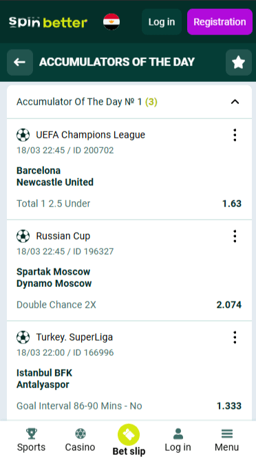 Spinbetter Accumulator Bets