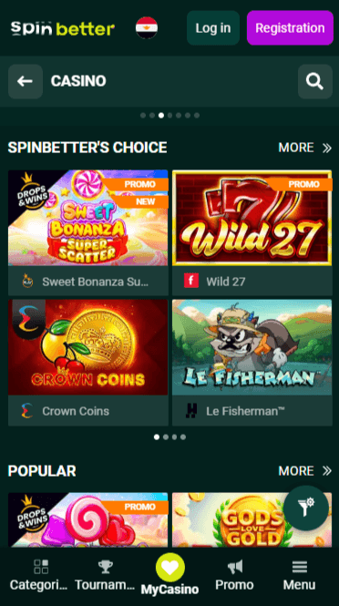 Spinbetter Casino Games