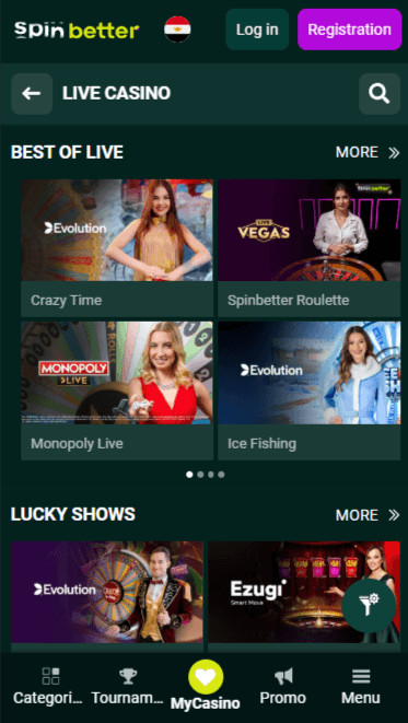 Spinbetter Live Casino