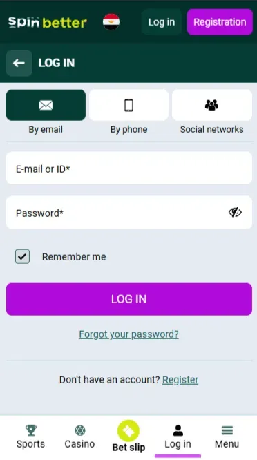 Spinbetter Mobile Login