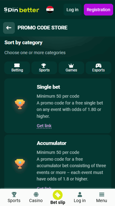 Spinbetter Promo Codes Store