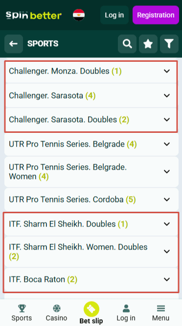 Spinbetter Challenger and ITF