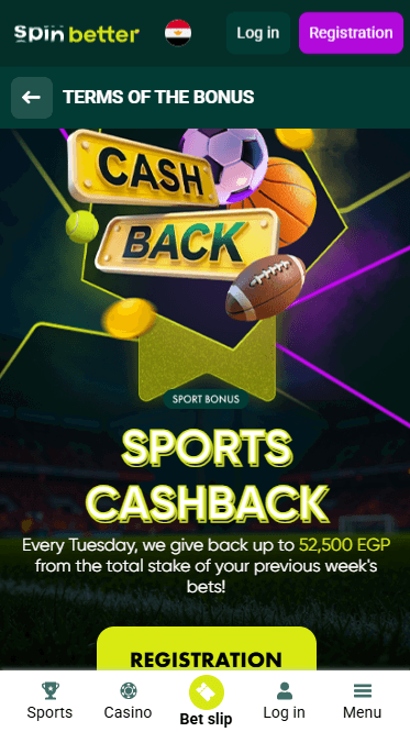 Spinbetter Sports Cashback