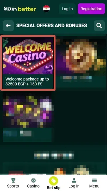 Spinbetter Casino Welcome Package