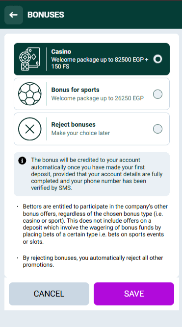 Spinbetter Bonus Selection