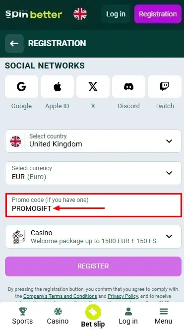 Spinbetter UK Promo Code