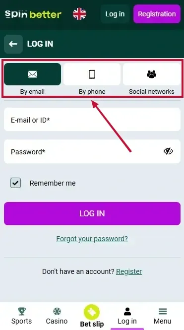 Spinbetter UK: Ways to Log In