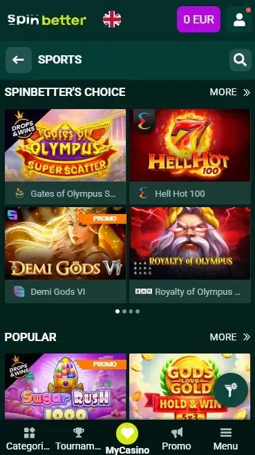 Spinbetter United Kingdom: Slot Games