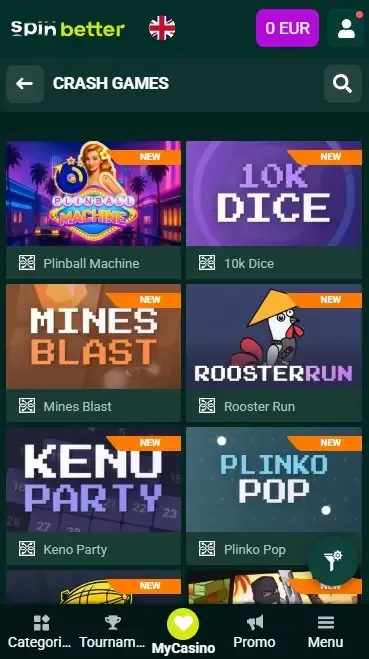 Spinbetter United Kingdom: Crash Games