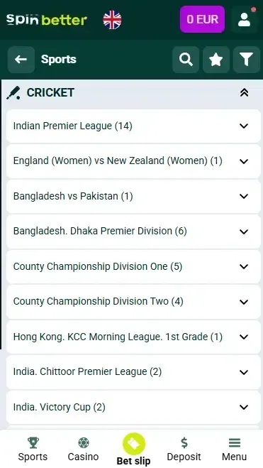 Spinbetter United Kingdom Cricket Matches and Events