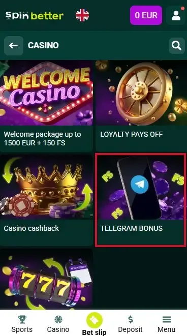 Telegram Promotion at Spinbetter United Kingdom