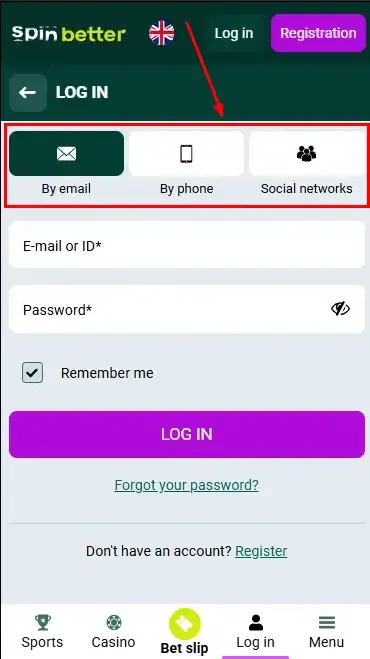 Spinbetter UK: Ways to Log In