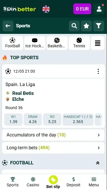 Spinbetter United Kingdom Sports Betting