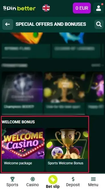 Spinbetter Welcome Bonuses in the United Kingdom