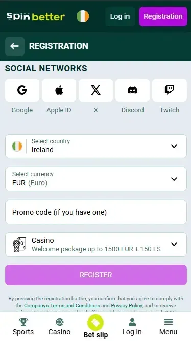 Spinbetter Registration via Social Nets