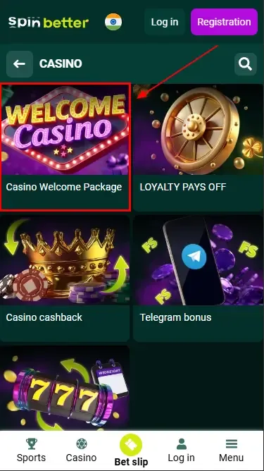 Spinbetter India: Casino Welcome Bonus