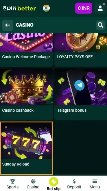 Spinbetter Casino Deposit Bonus