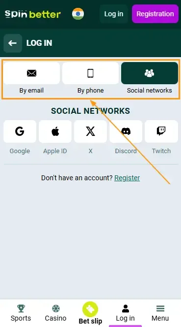 Spinbetter IN: Ways to Log In