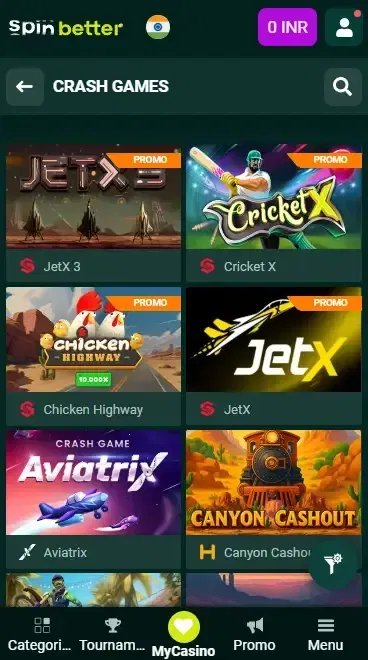 Spinbetter India: Crash Games