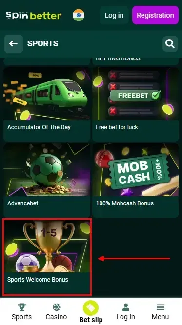 Spibetter India: Sport Welcome Bonus