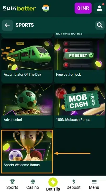 Spinbetter India Welcome Bonus