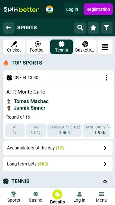 Spinbetter India Tennis Events