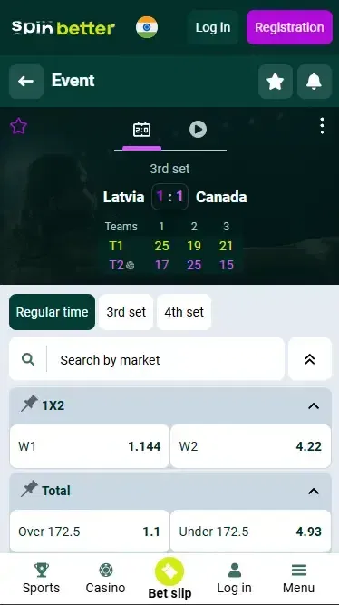 Spinbetter India Volleyball Live Betting