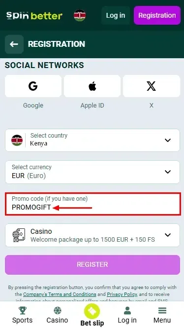 Spinbetter Kenya Promo Code