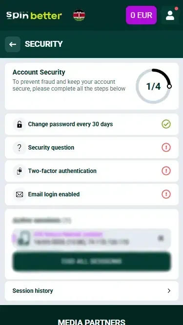 Spinbetter Kenya Account Protection