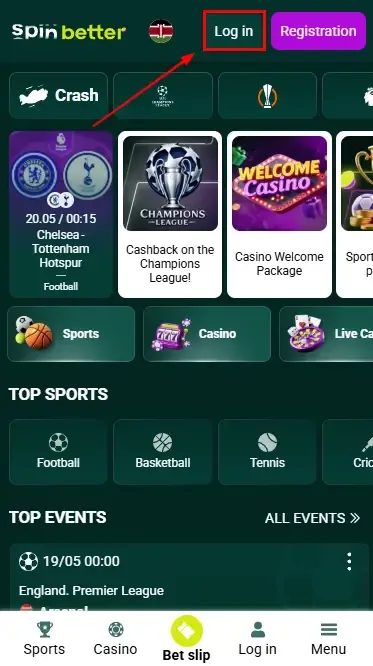 Spinbetter Kenya Login Button