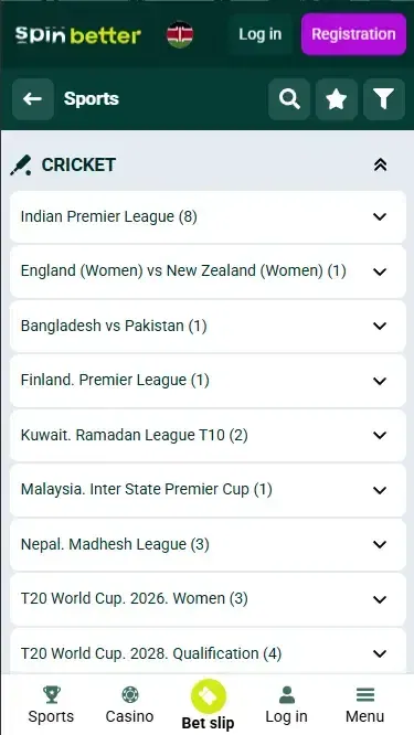 Spinbetter Kenya Cricket Matches and Events