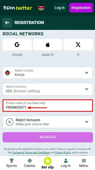Spinbetter Kenya Promo Code
