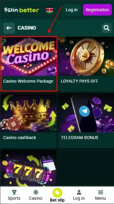 Spinbetter KE Casino Welcome Package