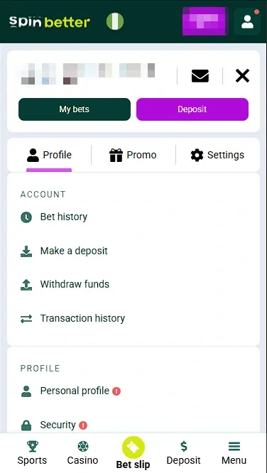 Spinbetter NG Account