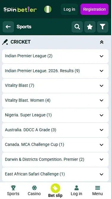 Spinbetter Nigeria Cricket Matches and Events