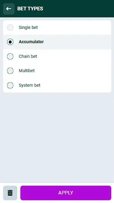 Spinbetter Bet Type